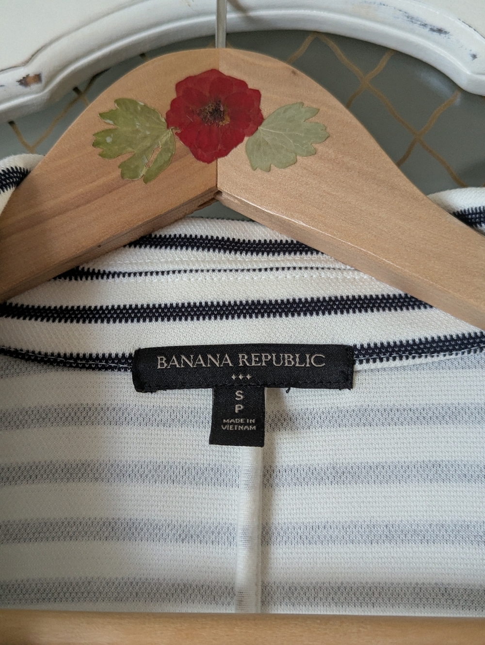 ⚓Banana Republic Navy & White Striped Nautical Double-Breasted Summer Blazer - Picture 2 of 9